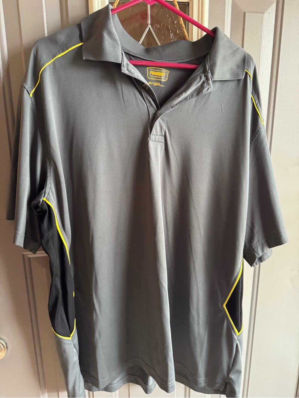 The Foundry Supply Co. Gray Polo with Yellow Accents
